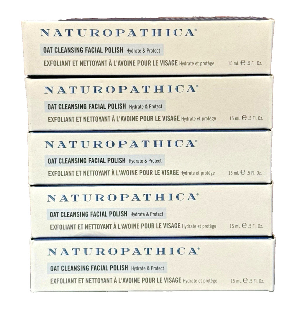 5x Naturopathica Oat Cleansing Facial Polish Travel Size 0.5floz / 15ml Each